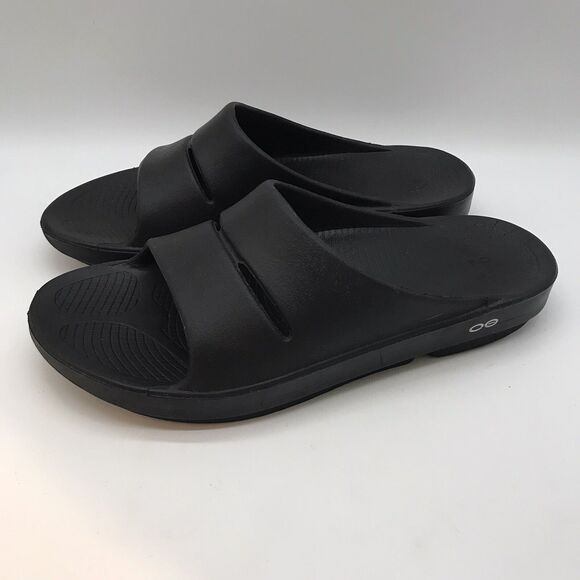 OOFOS OOahh Slide Unisex Men's 11 Women's 13 Black Recovery Comfort Sandal EU 44 - Picture 1 of 11